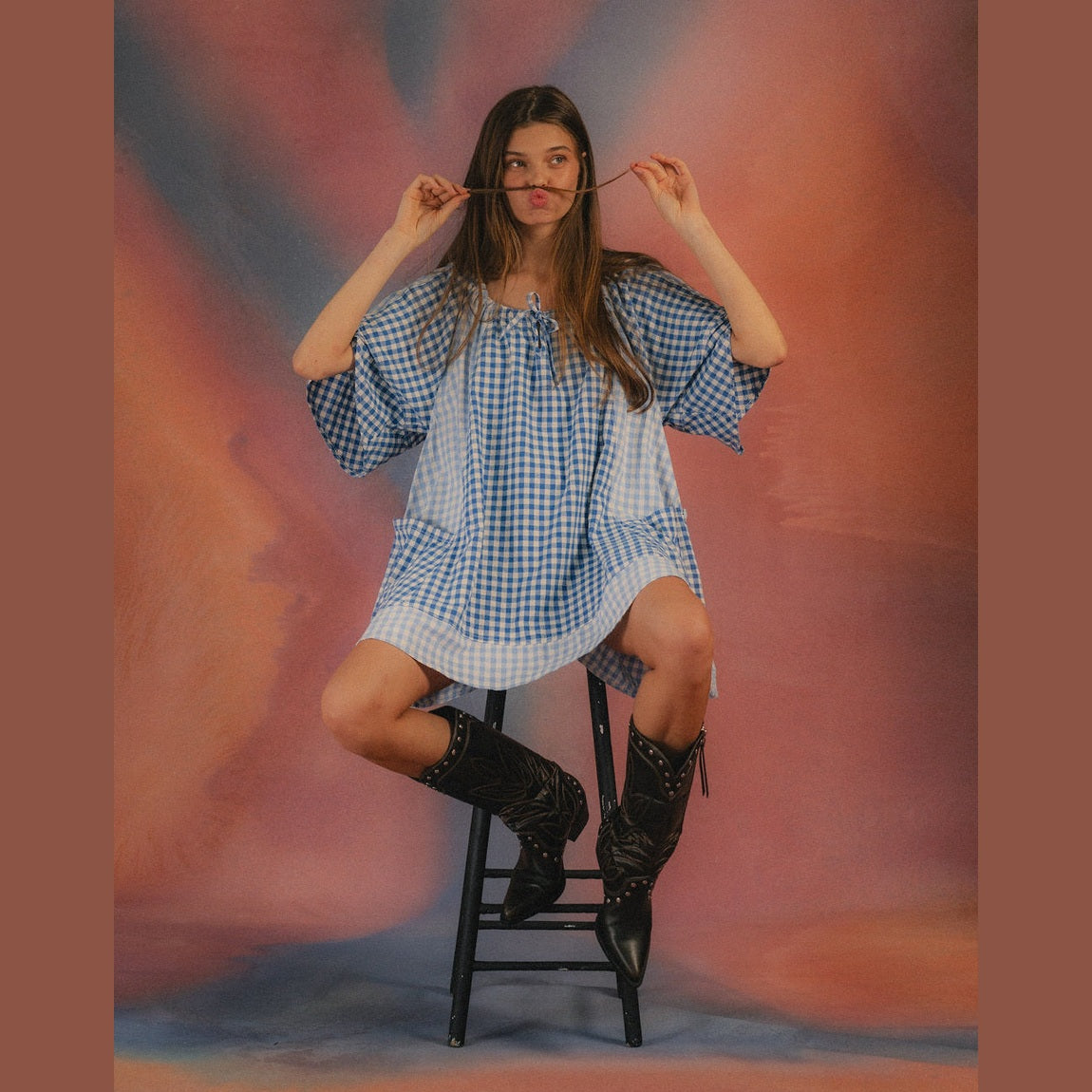 CIAO CIAO VACATION Powder check dress