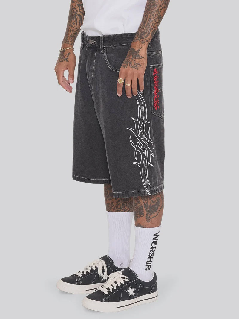 Worship - PITTED BIG DAWG JEAN SHORT - Used Black
