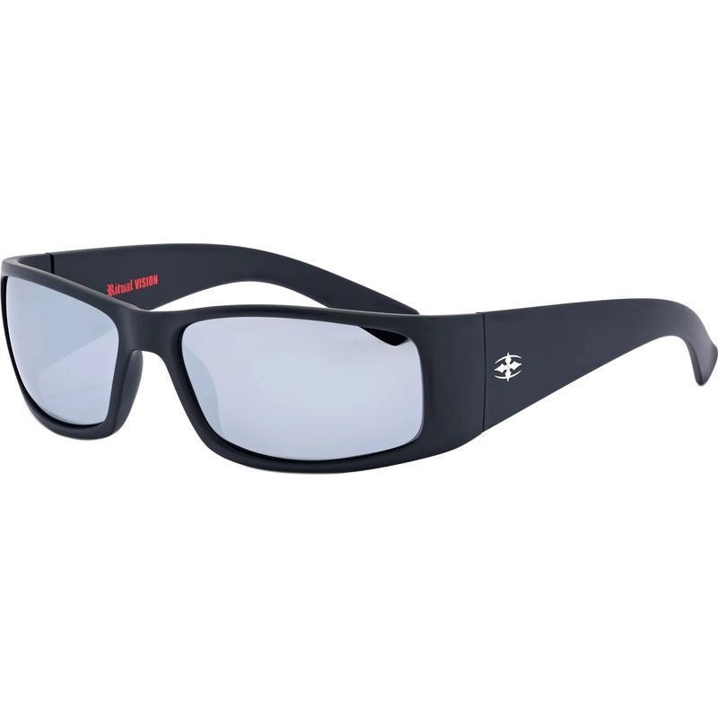 Ritual Vision Doomsday Machine Sunglasses Matte Black/Silver Mirror Polarised Lenses