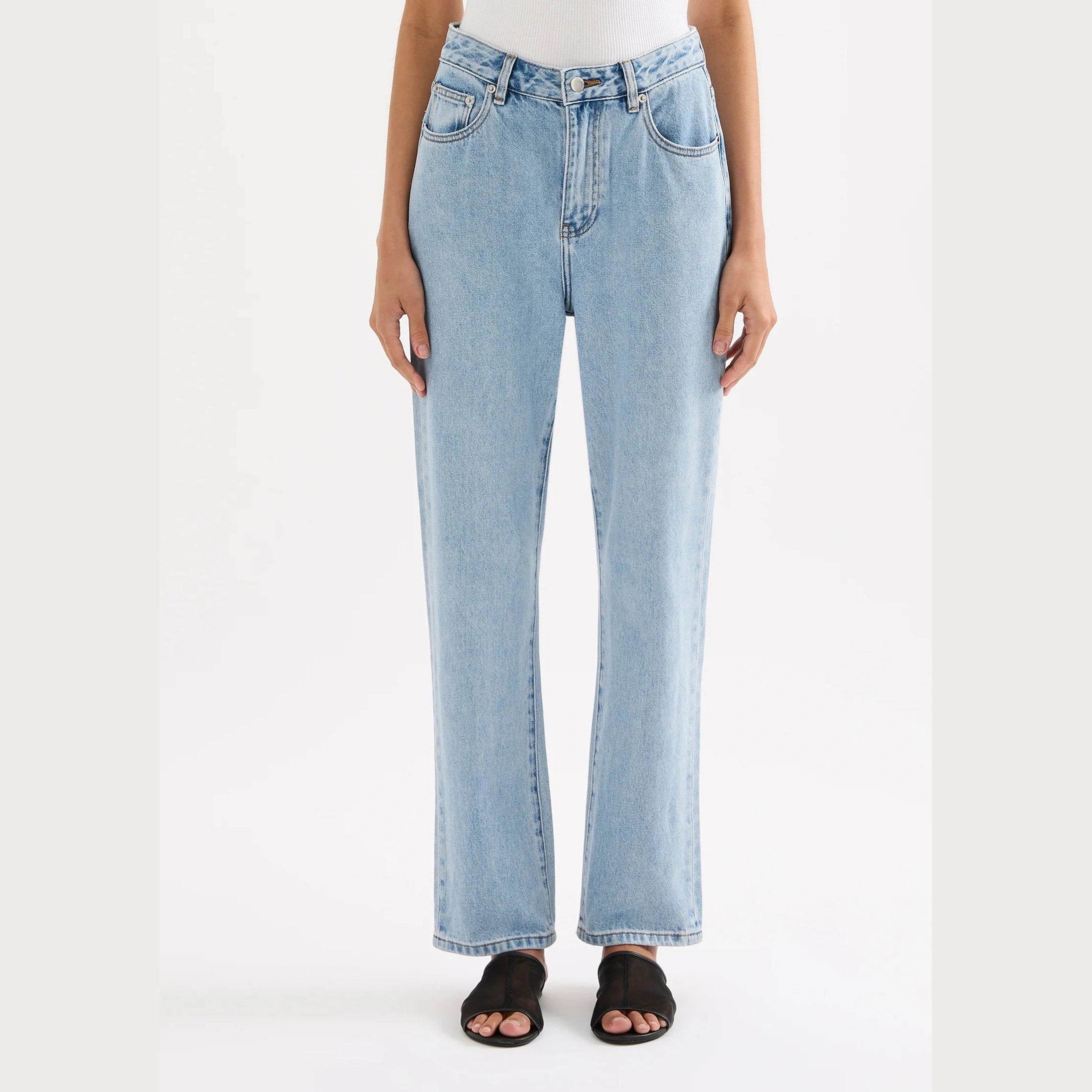 NUDE LUCY Organic straight leg jean - 90s blue wash