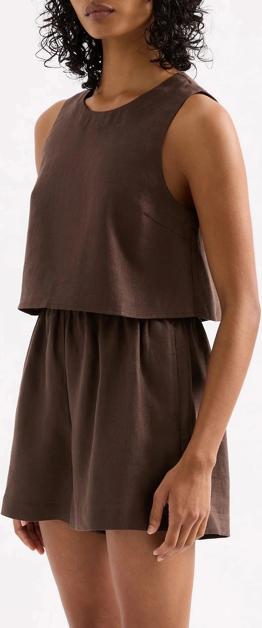 NUDE LUCY Ingrid linen top - Clove