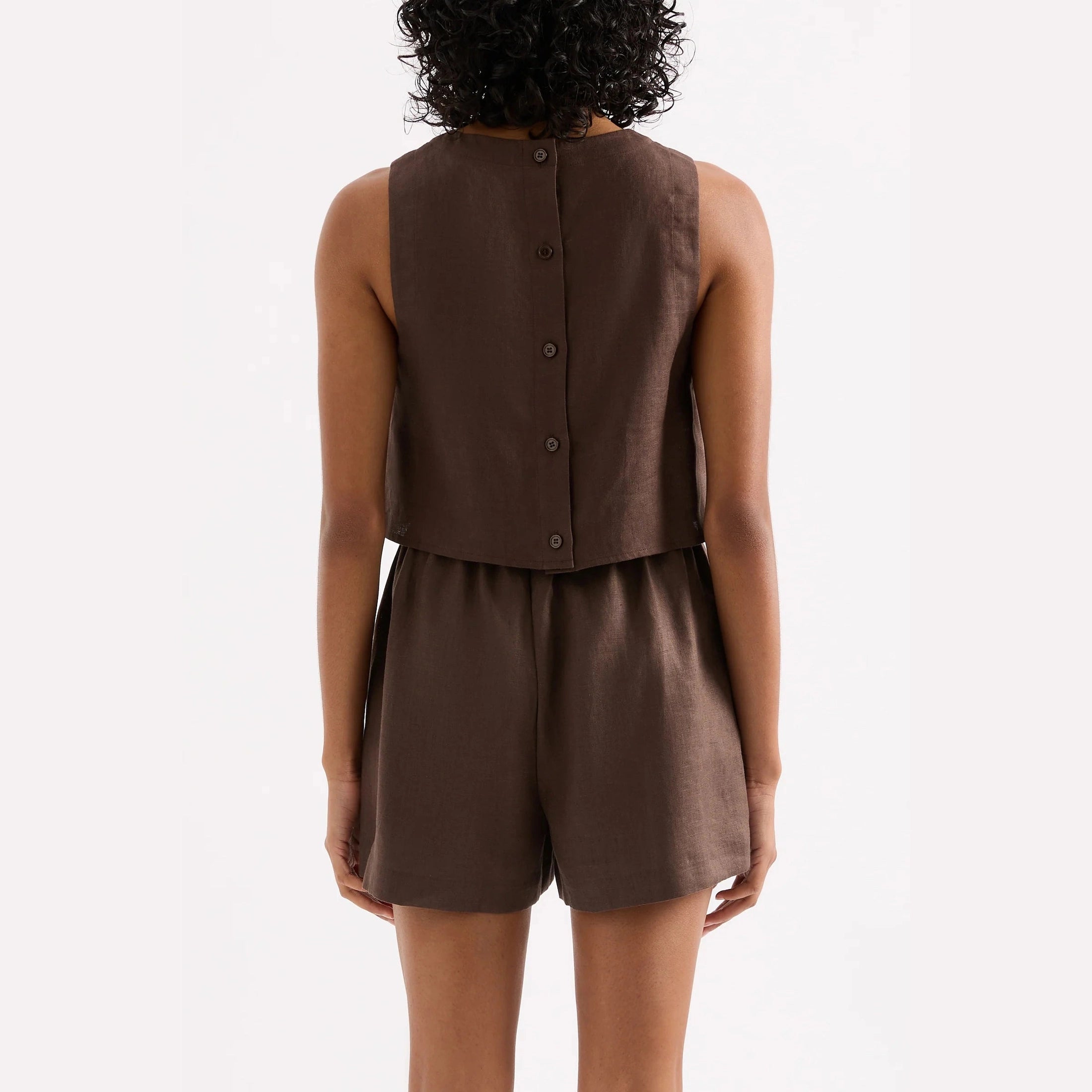 NUDE LUCY Ingrid linen top - Clove