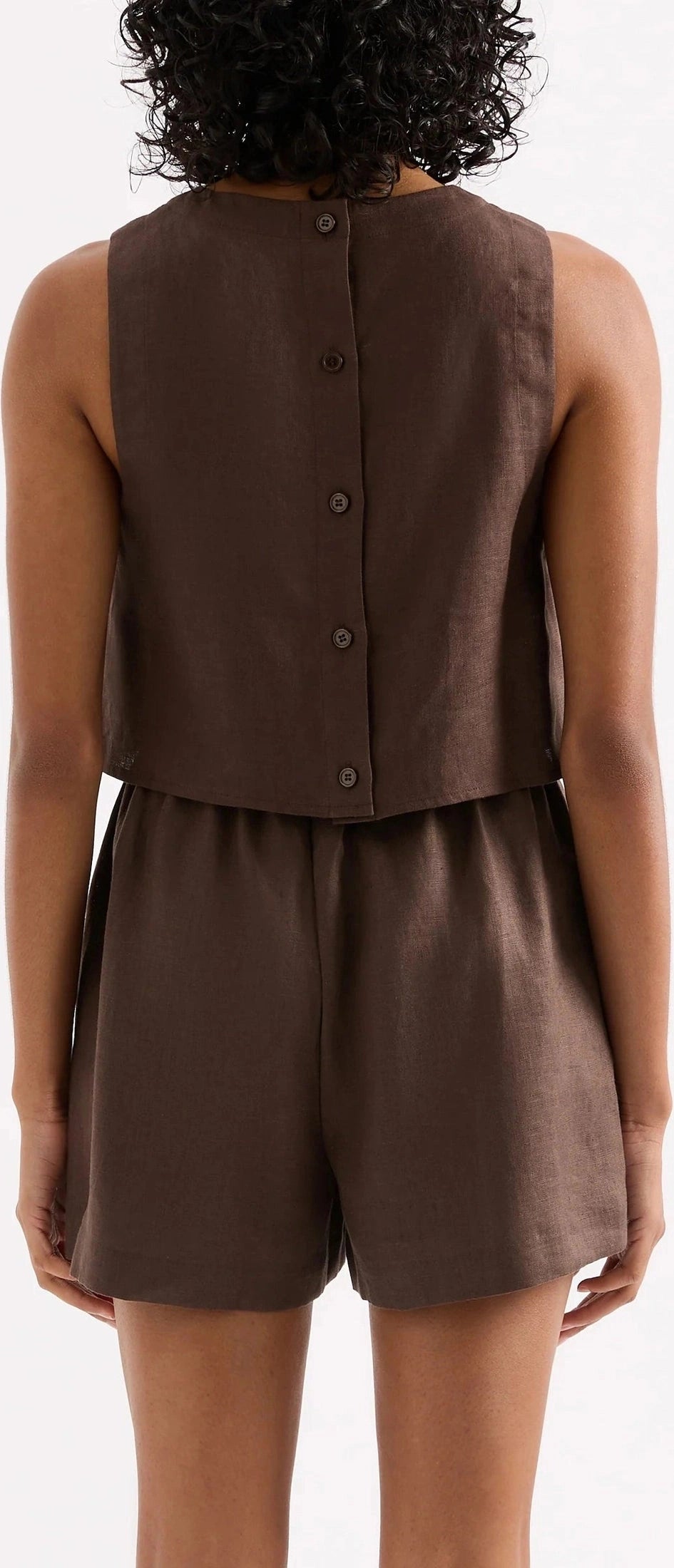 NUDE LUCY Ingrid linen top - Clove