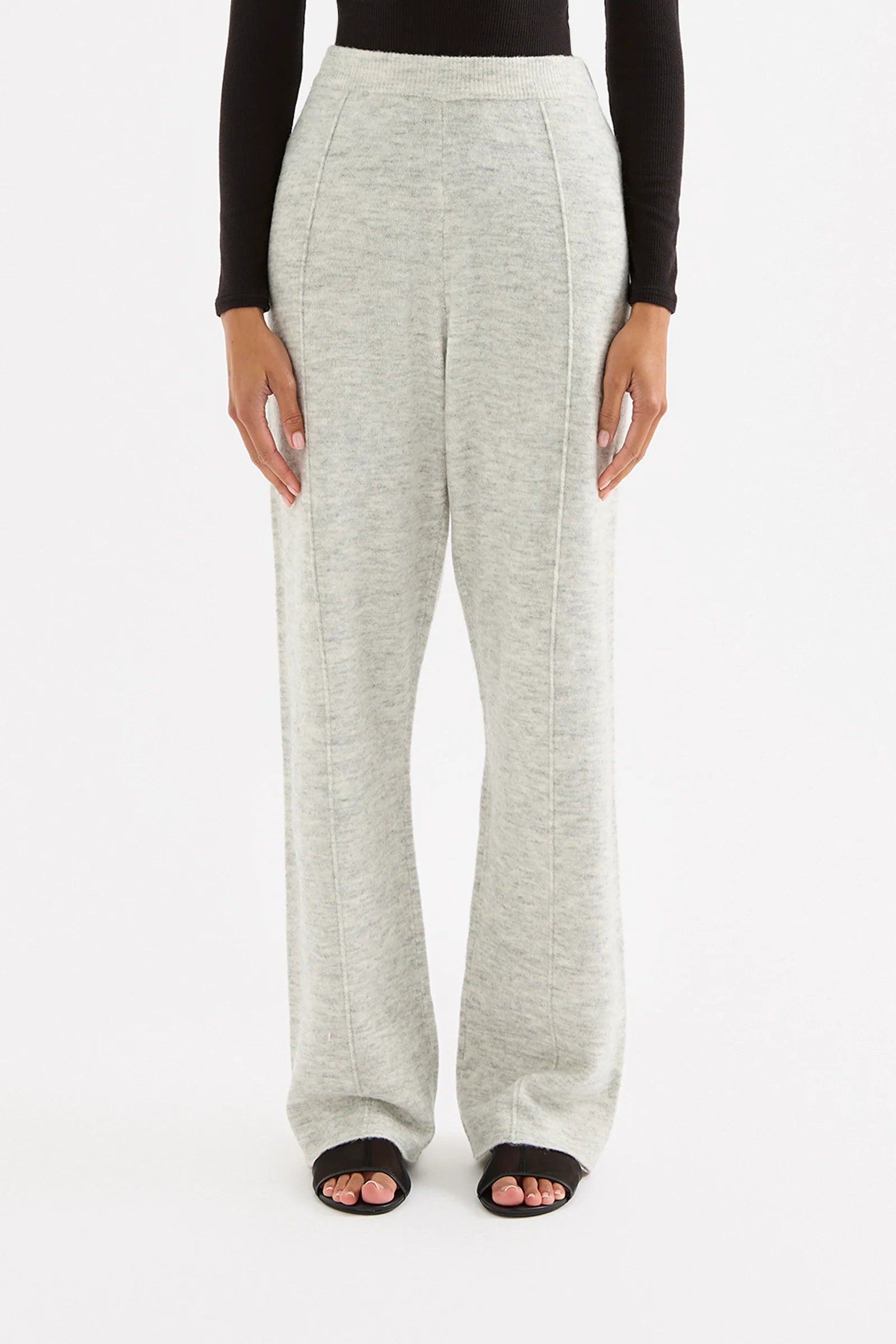 NUDE LUCY Dallas Knit Pant - Grey marle