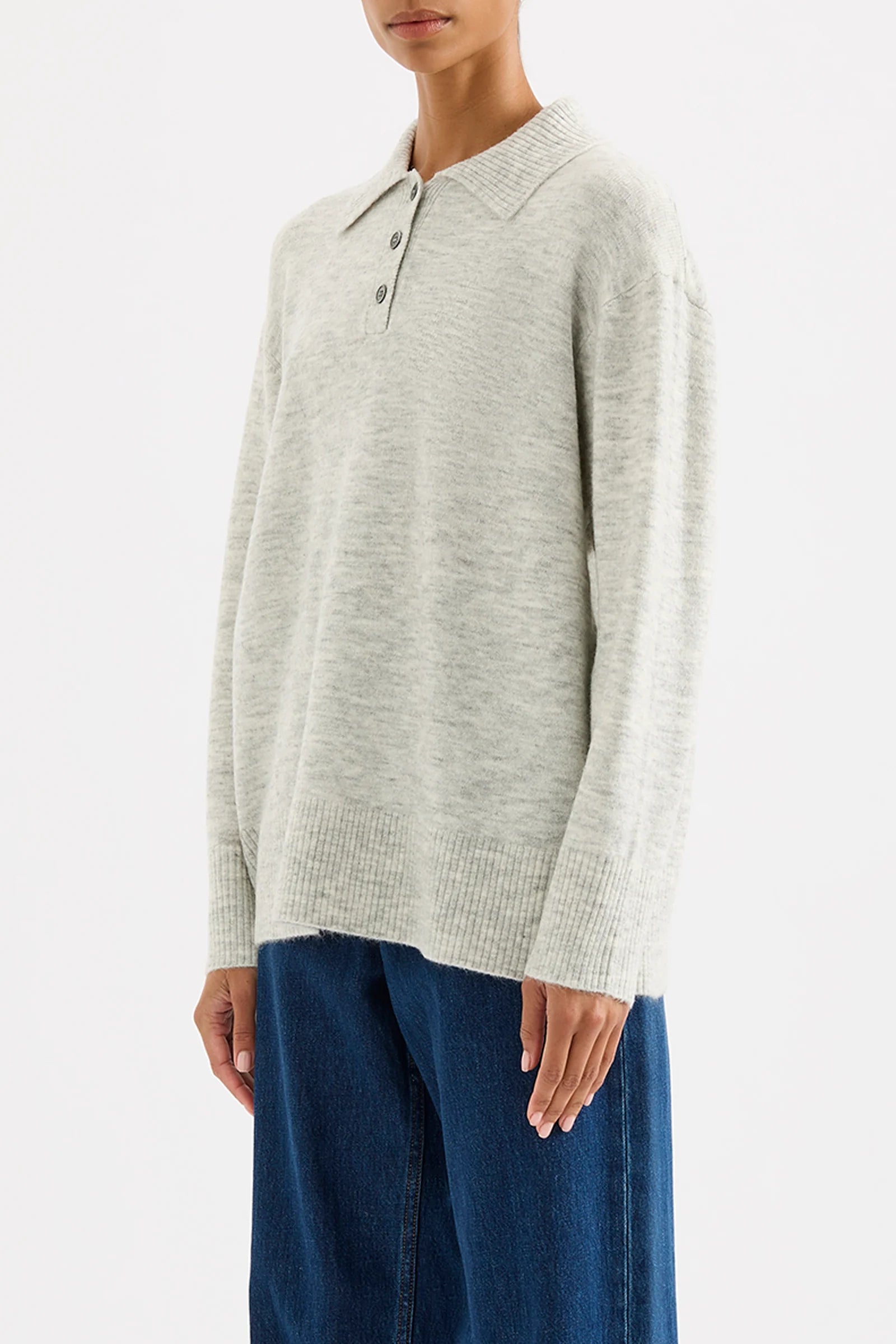 NUDE LUCY Dallas rugby knit - Grey marle