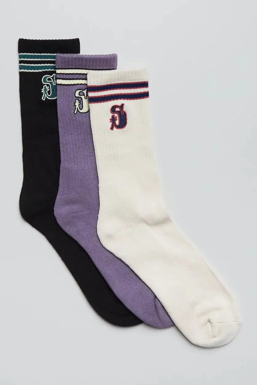 STUSSY Big s stripe sock 3pk