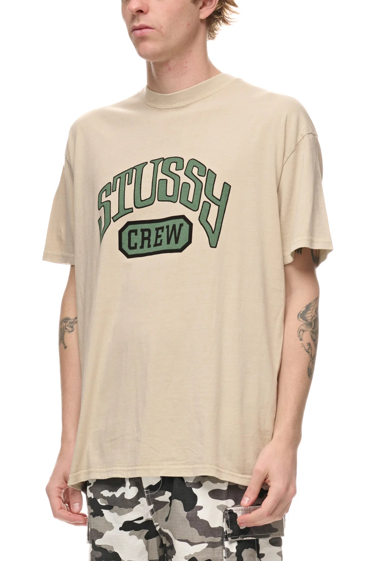 STUSSY CREW SS TEE - pigment natural
