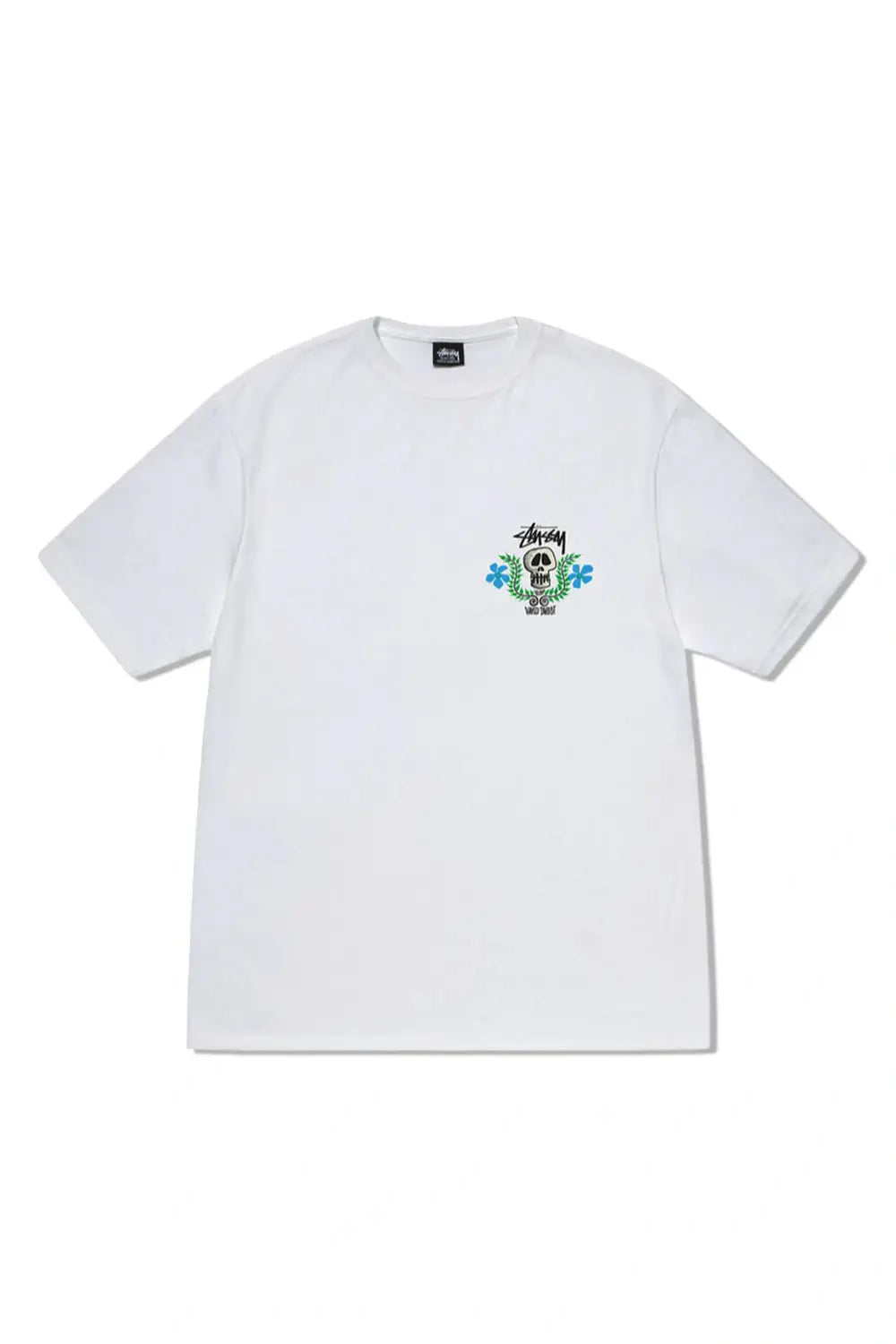 STUSSY Skull crest heavy weight ss tee - Pigment washed white