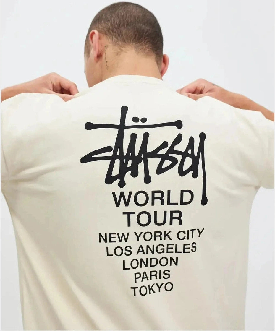 STUSSY solid world tour lcb ss tee - natural