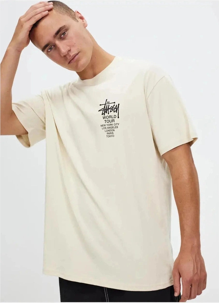 STUSSY solid world tour lcb ss tee - natural