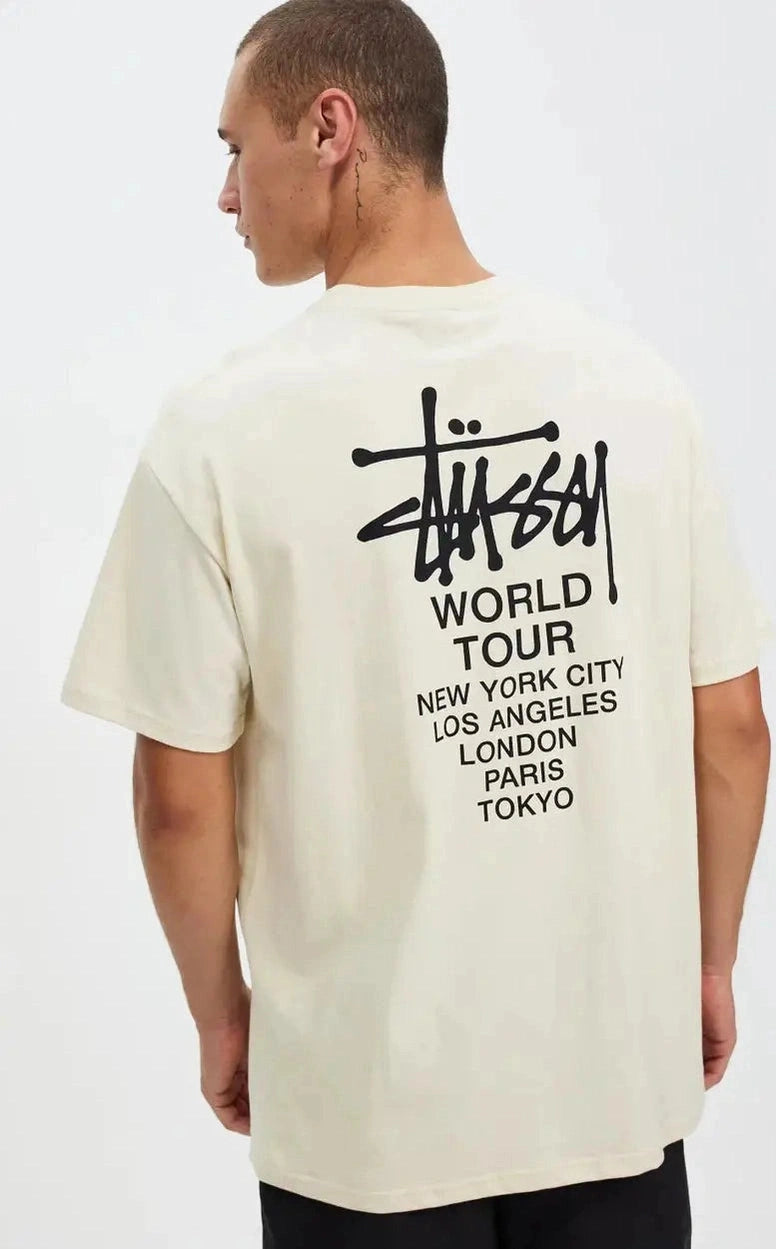 STUSSY solid world tour lcb ss tee - natural