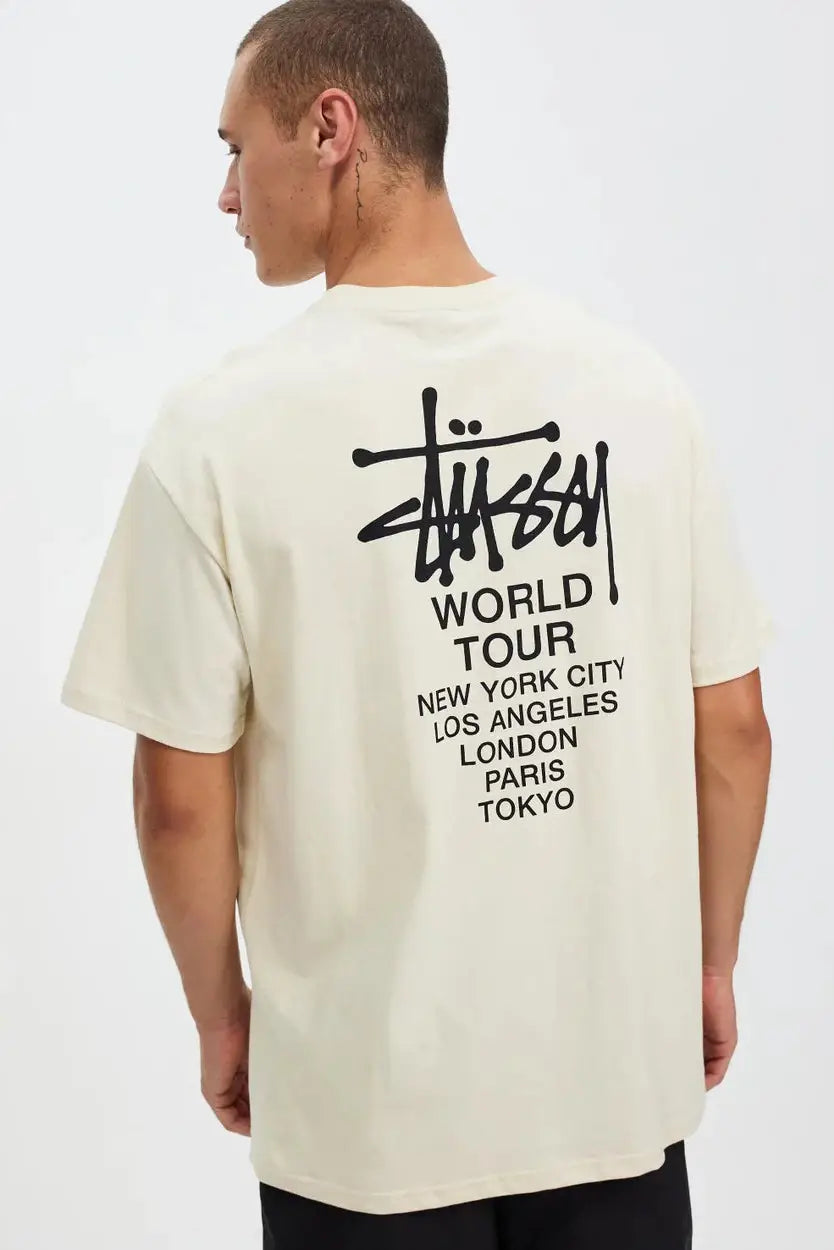 STUSSY solid world tour lcb ss tee - natural