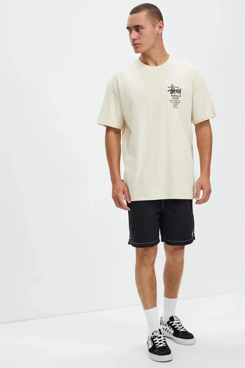STUSSY solid world tour lcb ss tee - natural