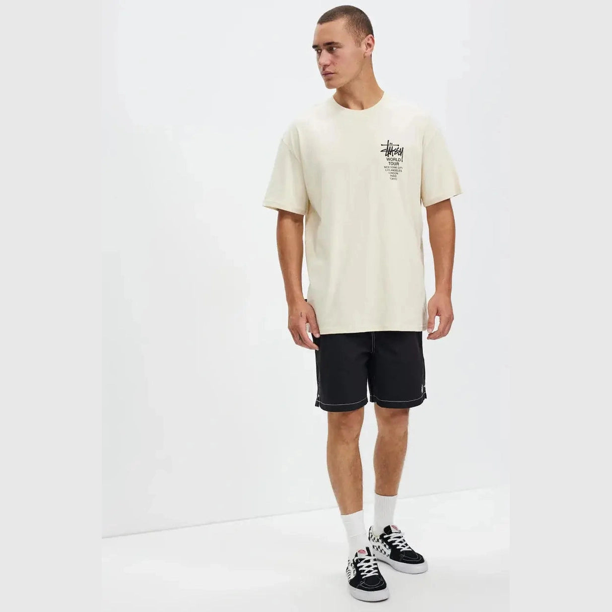 STUSSY solid world tour lcb ss tee - natural