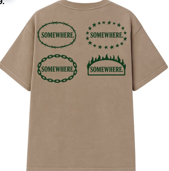 Somewhere - Badges Tee - Brown