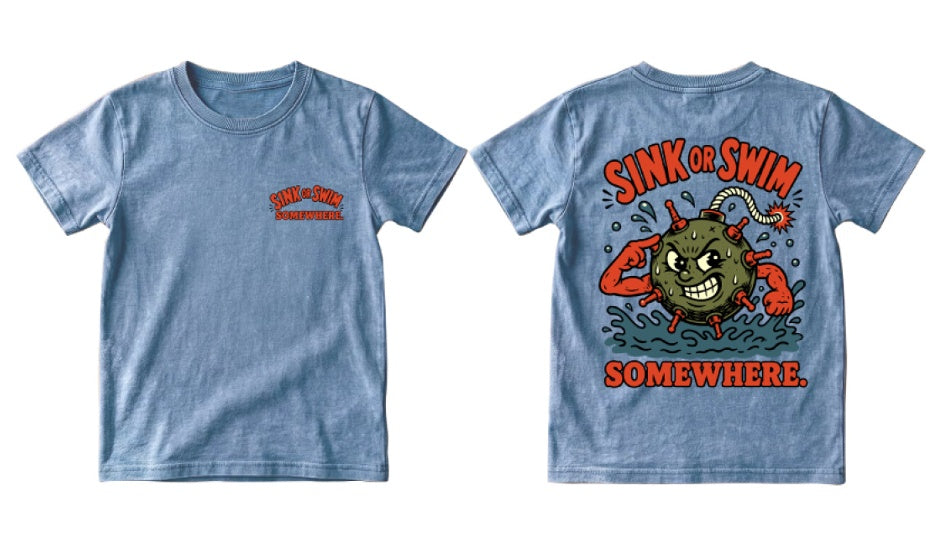 Somewhere Mini - Sink or Swim Tee - Sky Blue Wash