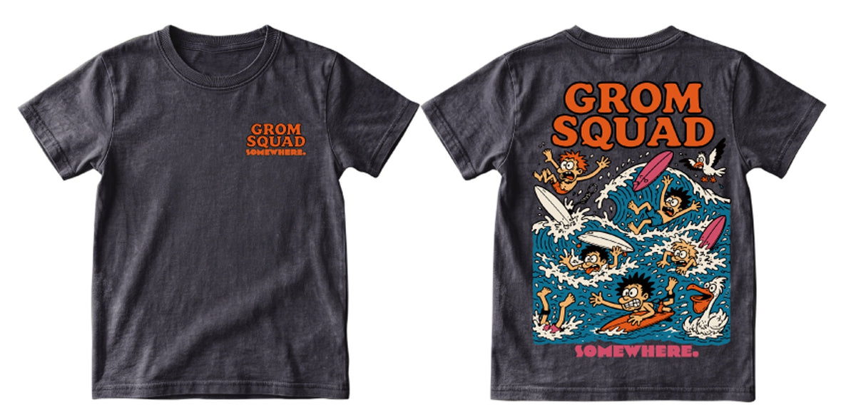 Somewhere Mini - Grom Squad Tee - Black Wash