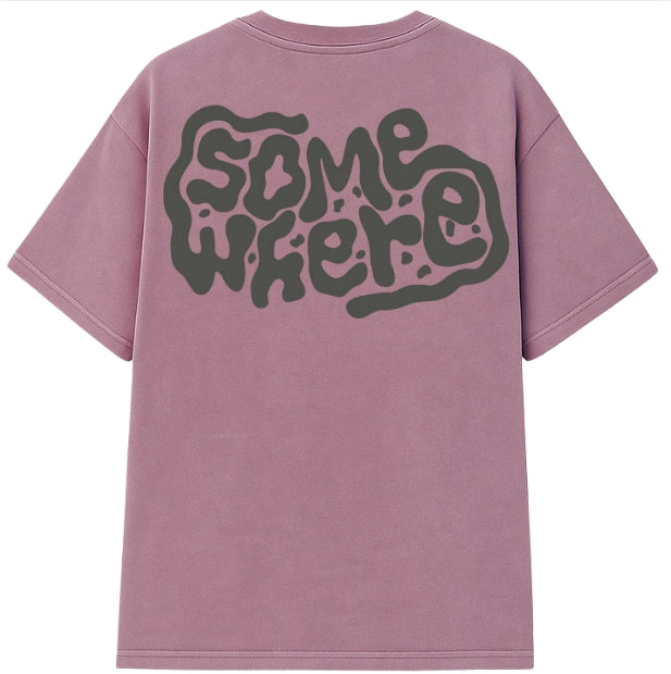 Somewhere Mini - Ripple Tee - Washed Pink