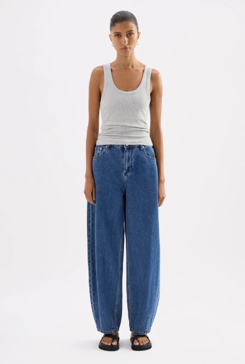 Nude Lucy Organic Rib Singlet Grey Marle