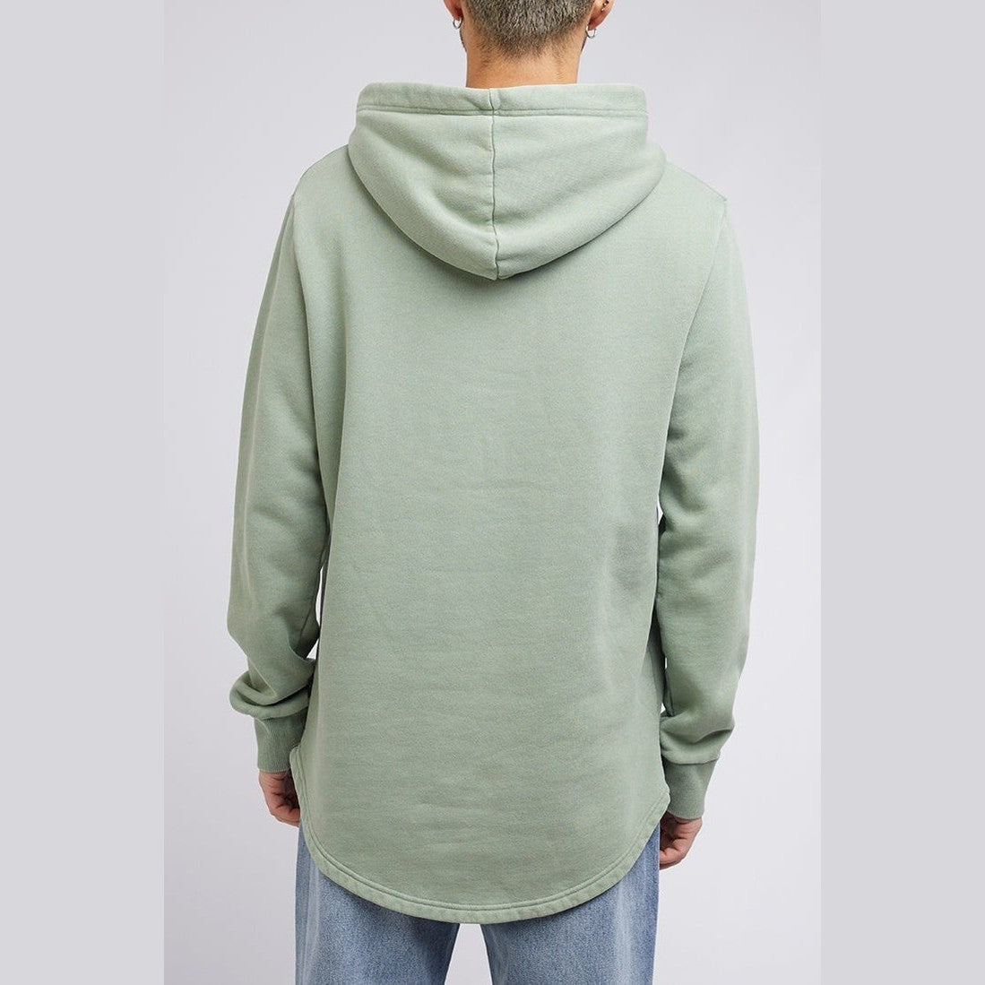 Silent theory curved hem hoody green