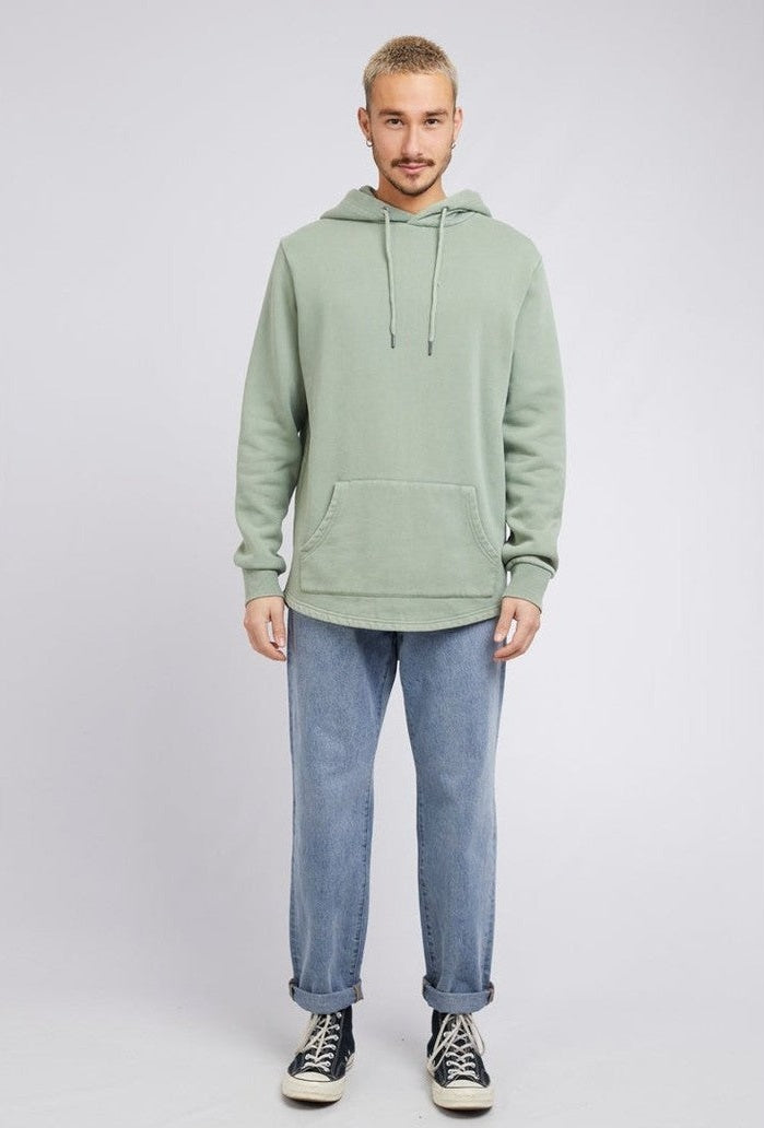 Silent theory curved hem hoody green