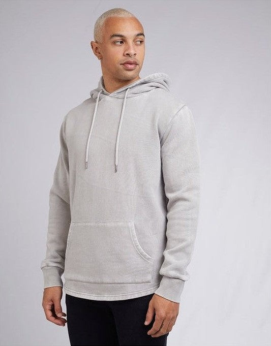 Silent theory curved hem hoody - grey marle