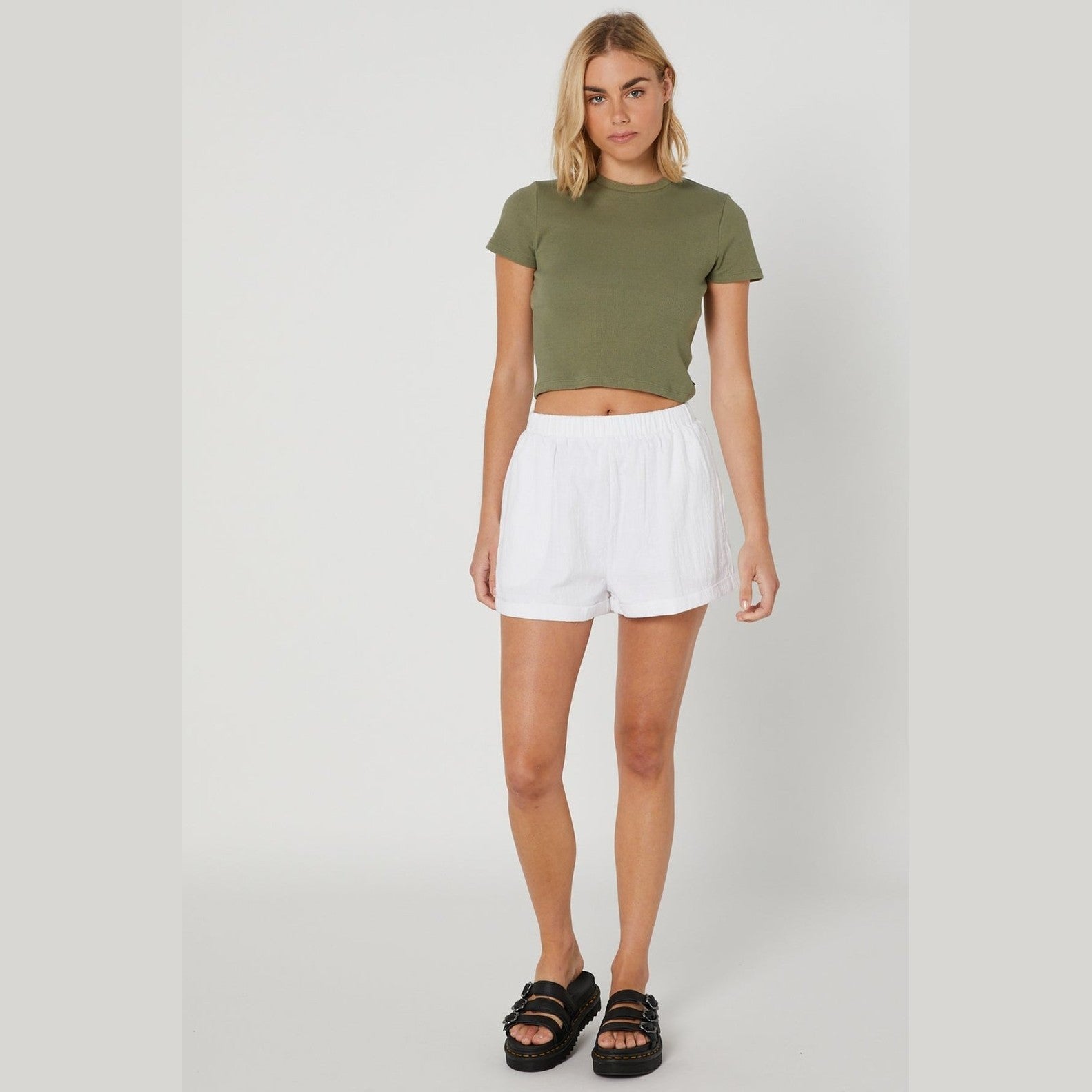 Silent theory harlem rib tee khaki