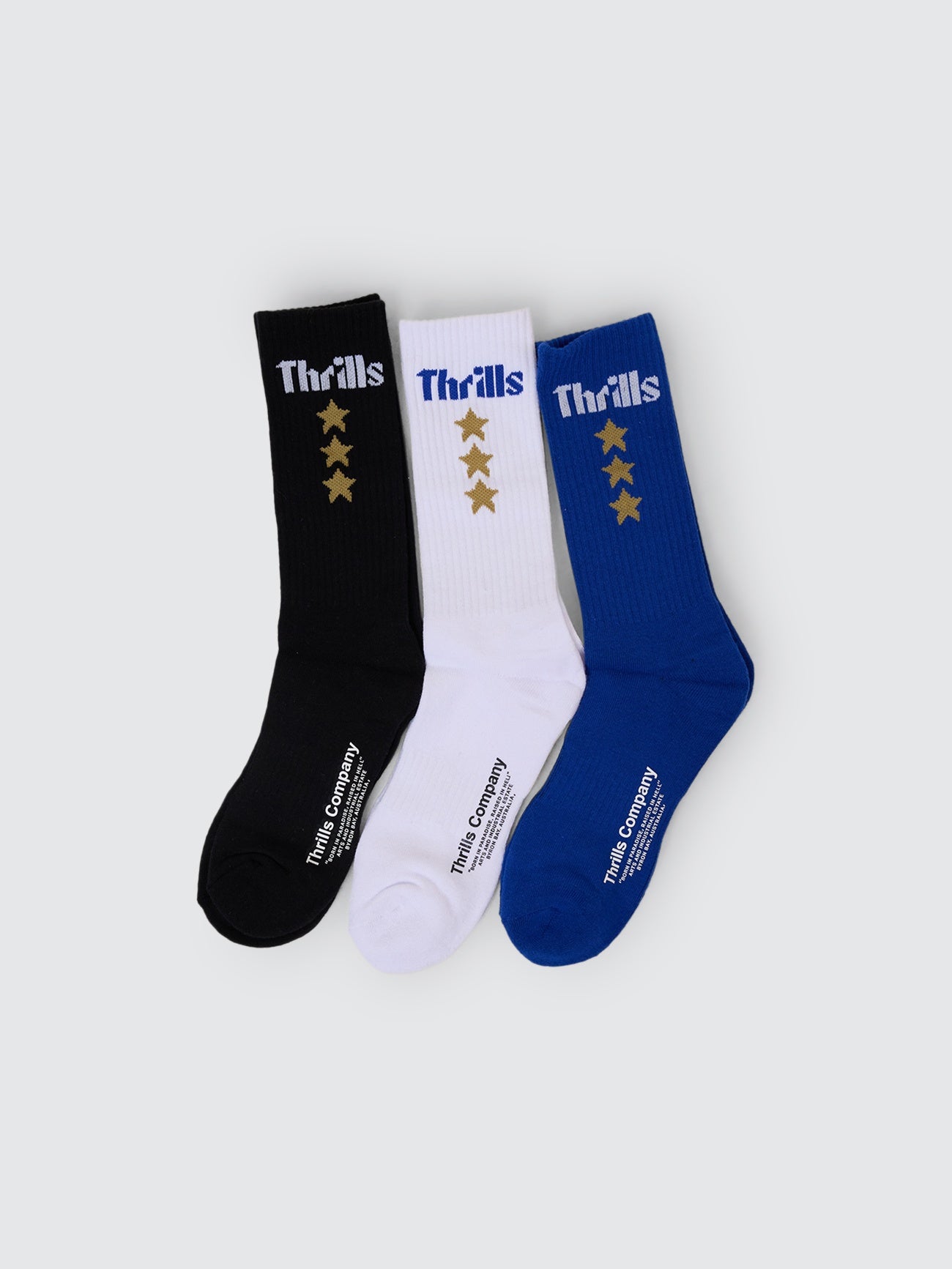 THRILLS OG Strength 3 pack sock - Black/white/Surf the web