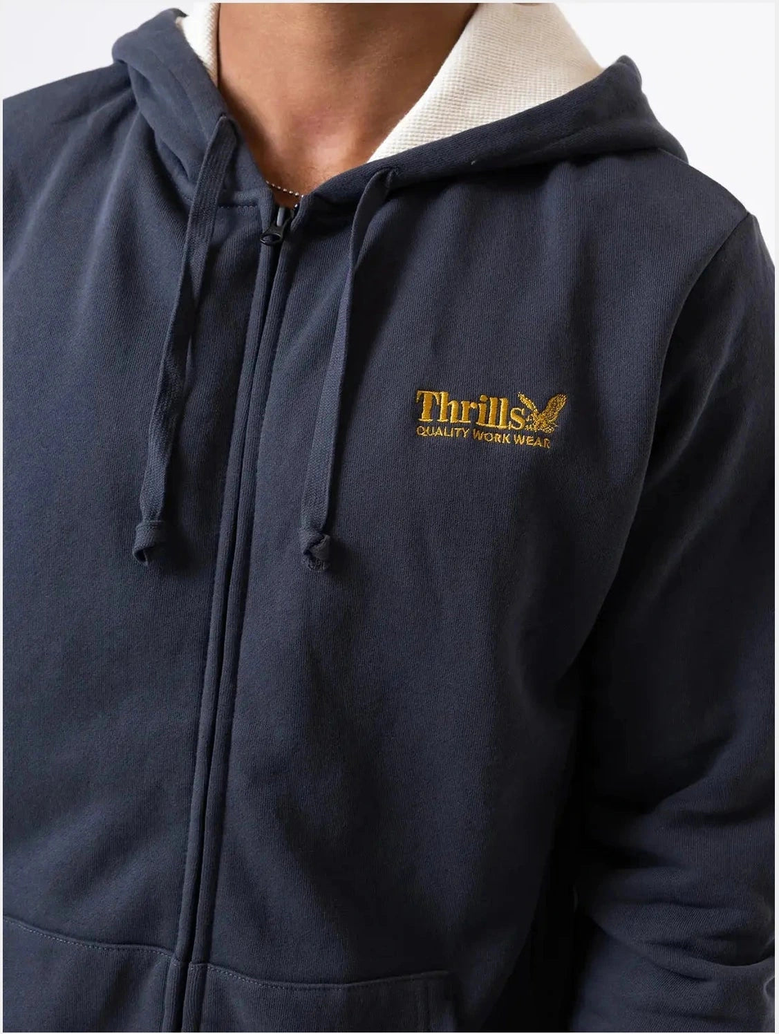 THRILLS Union zip hood - Dark charcoal