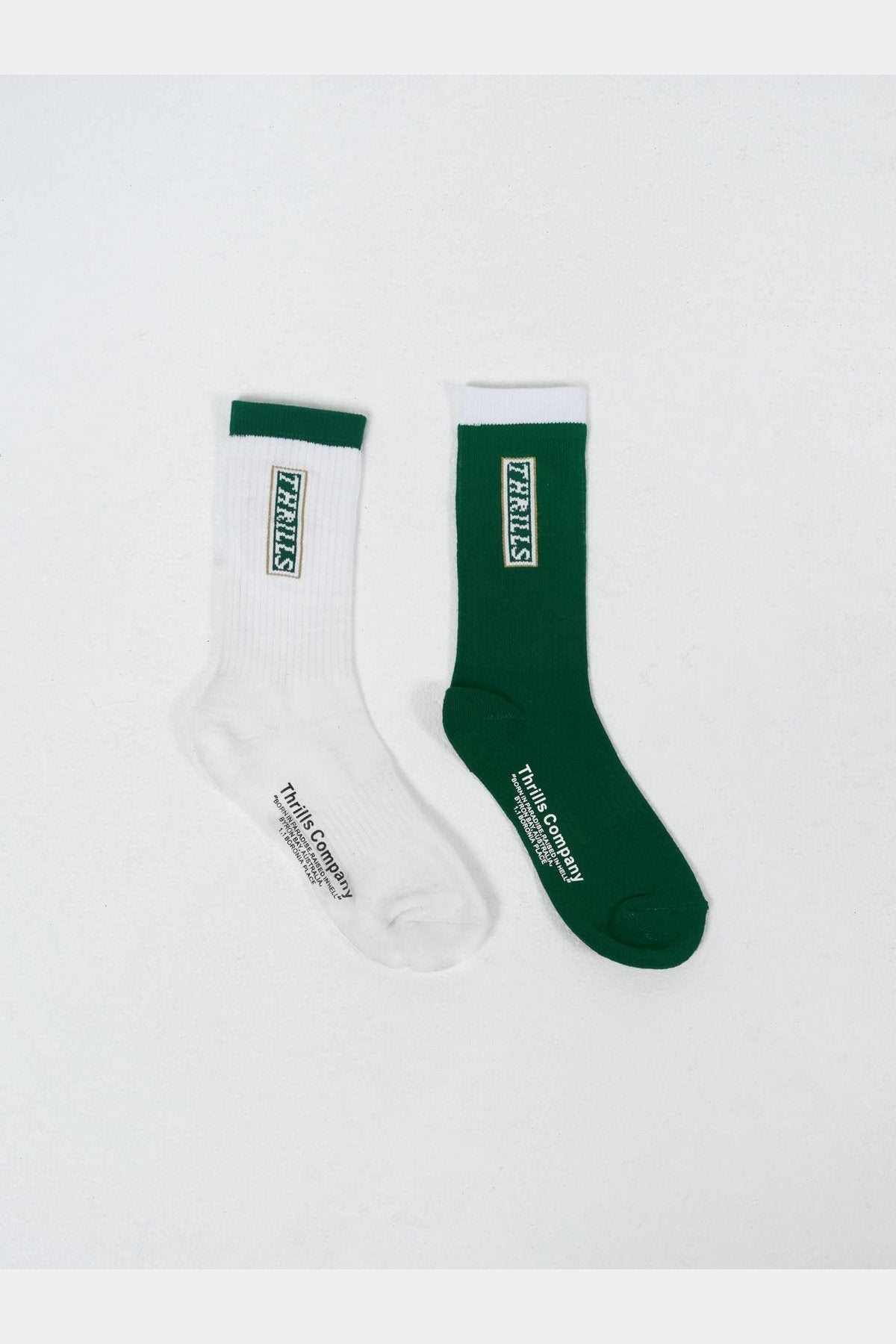 Thrills Lucky Strikes Twice 2pk Socks - White-Hunter Green