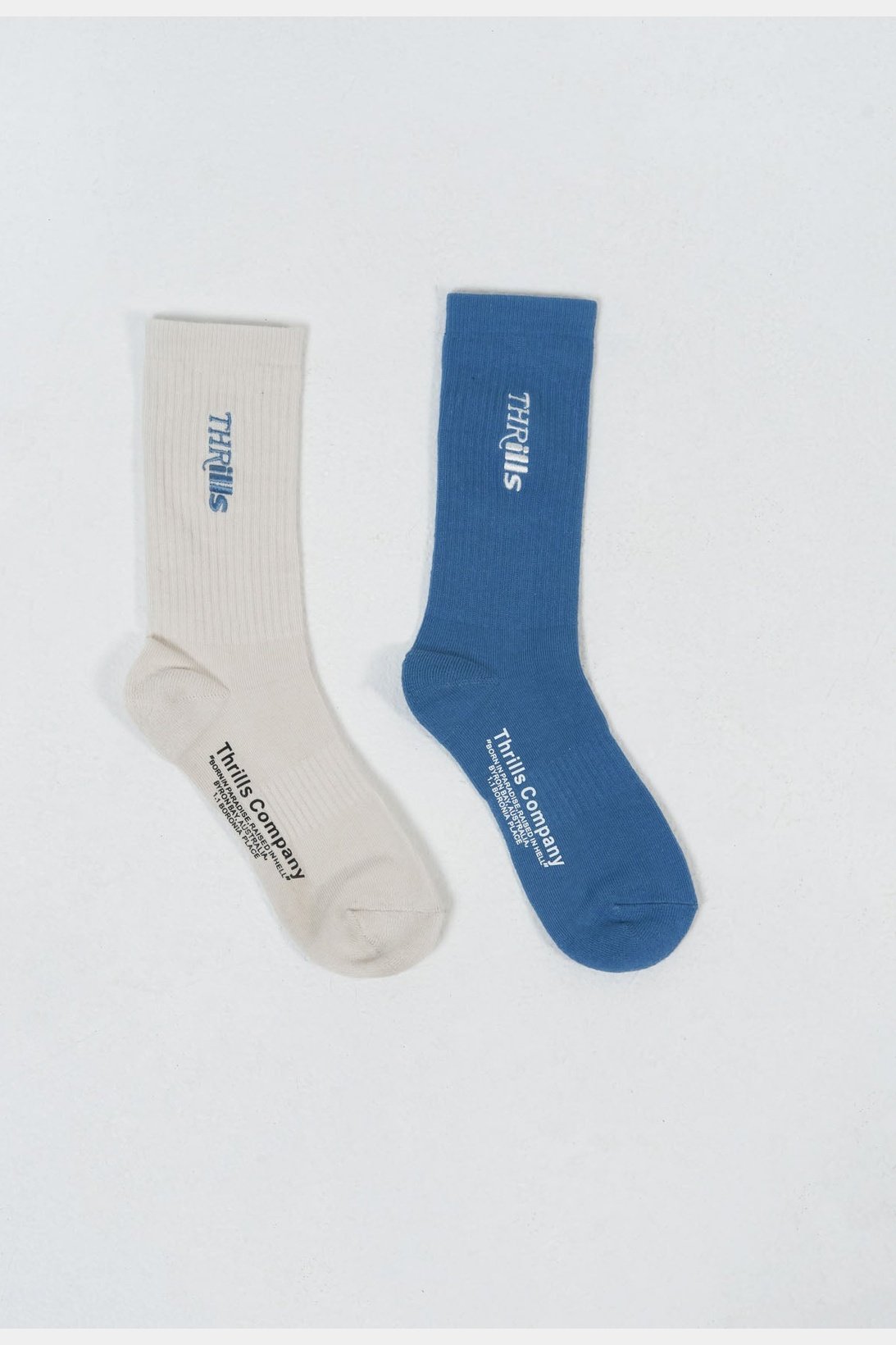 Thrills Split Decision 2pk socks - Heritage White-Alure Blue