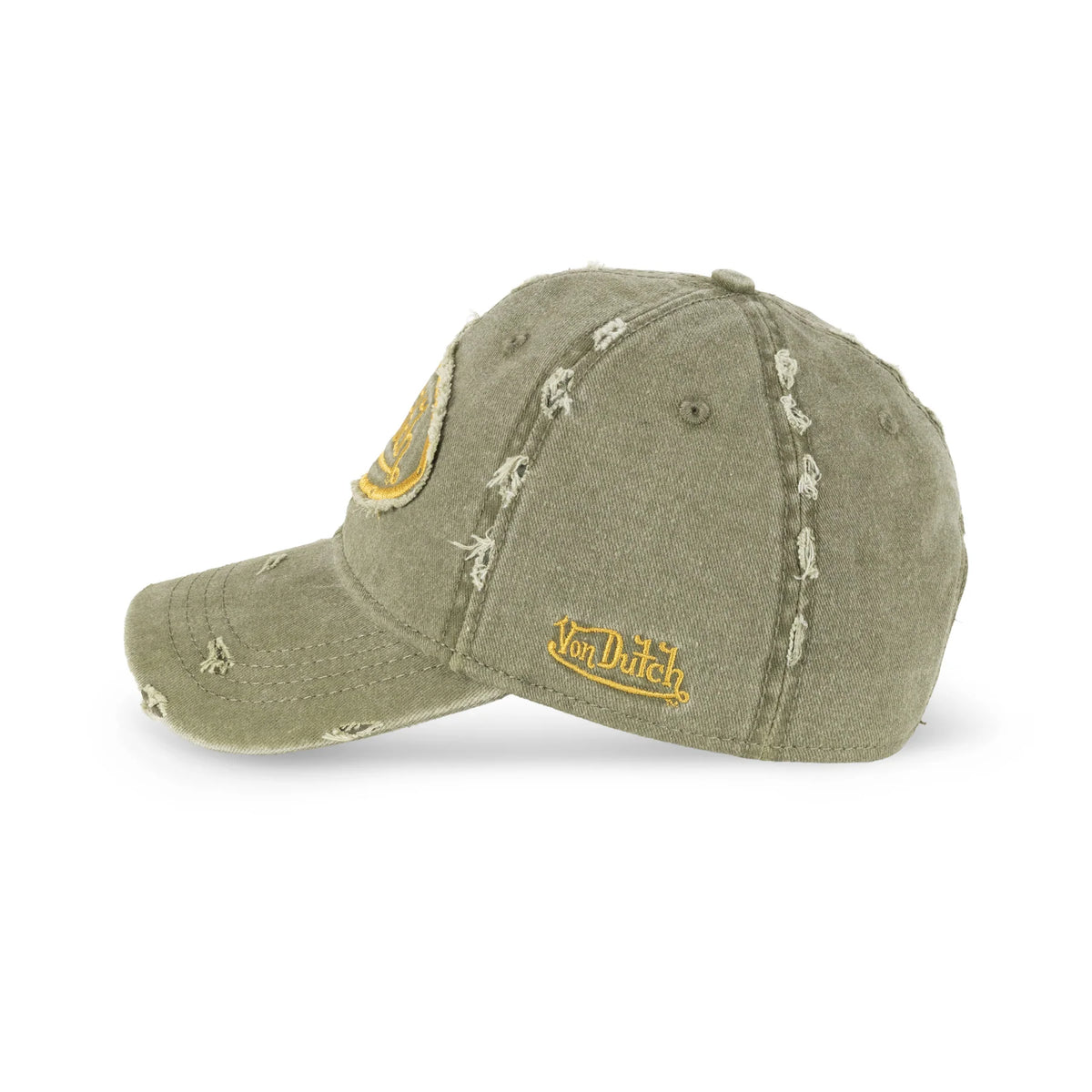 VON DUTCH Distressed dad cap - Olive/Mustard