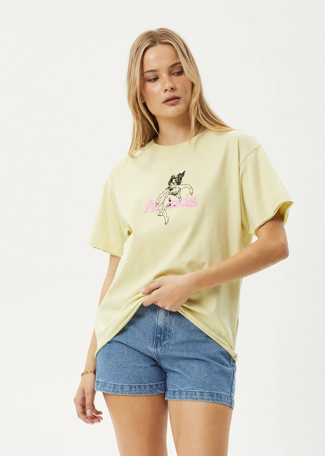 AFENDS No fury oversized tee - Lemongrass