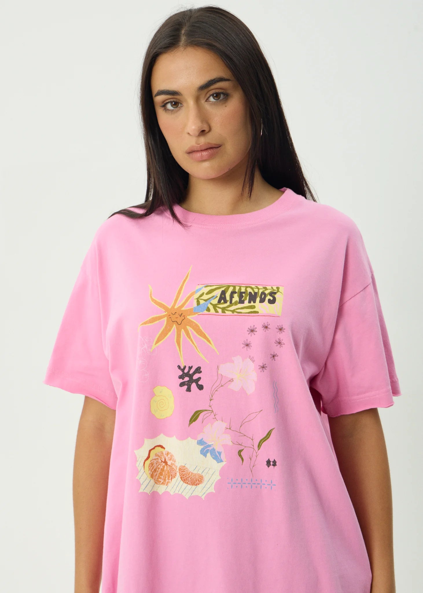 AFENDS Amalfi oversize tee - Pink