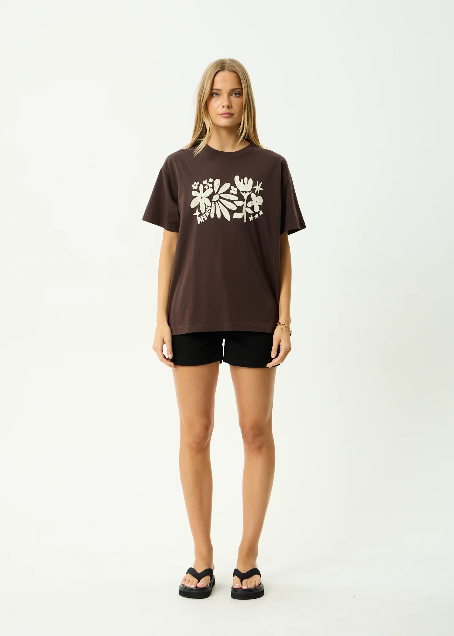 AFENDS Garden Variety Oversized Tee - Coffee