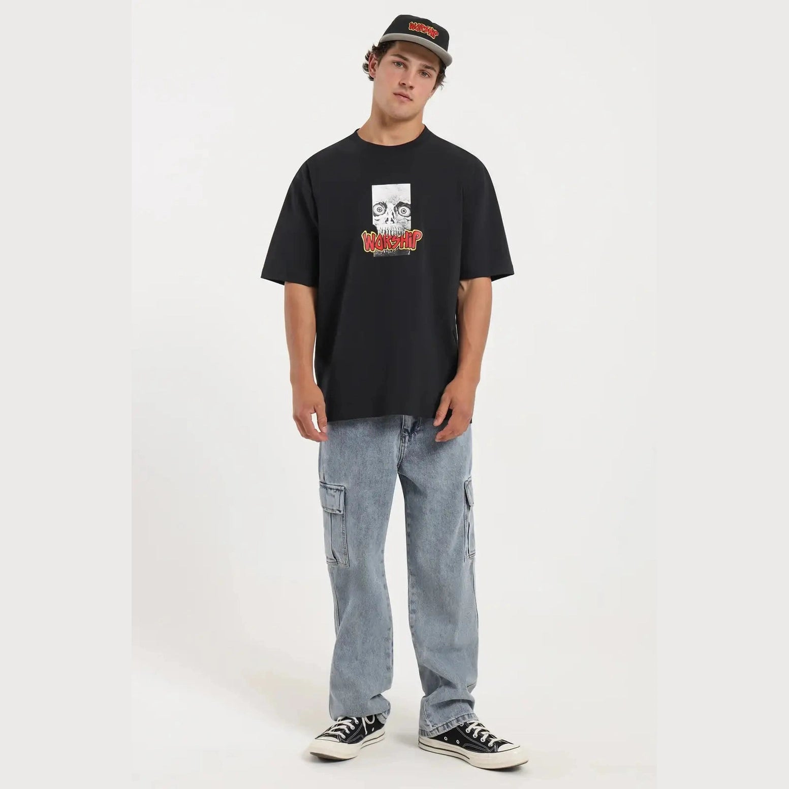 Worship crunch tee - washed black