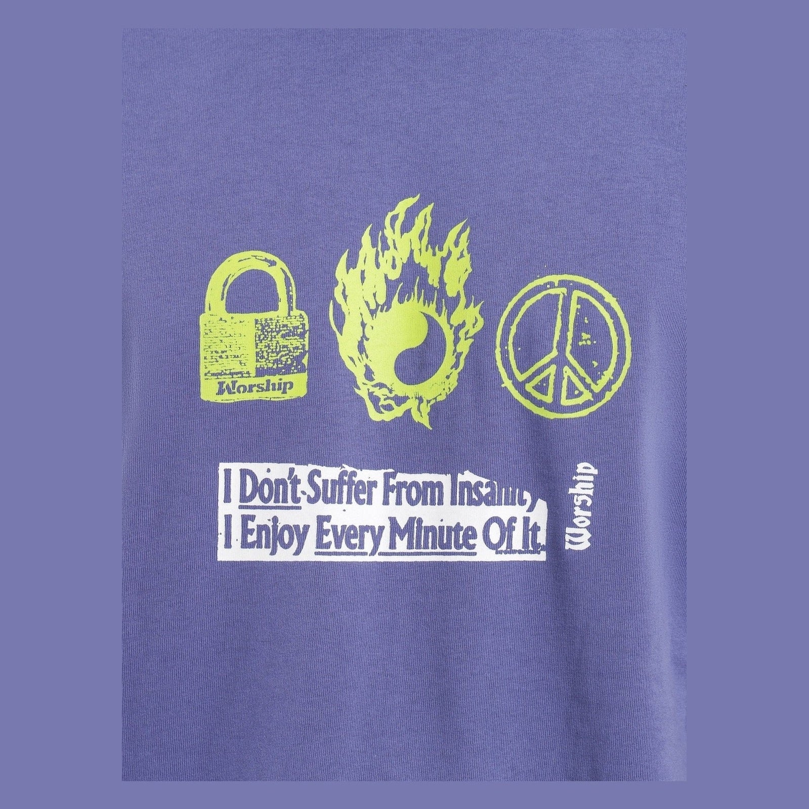 Worship every minute tee - bleached denim