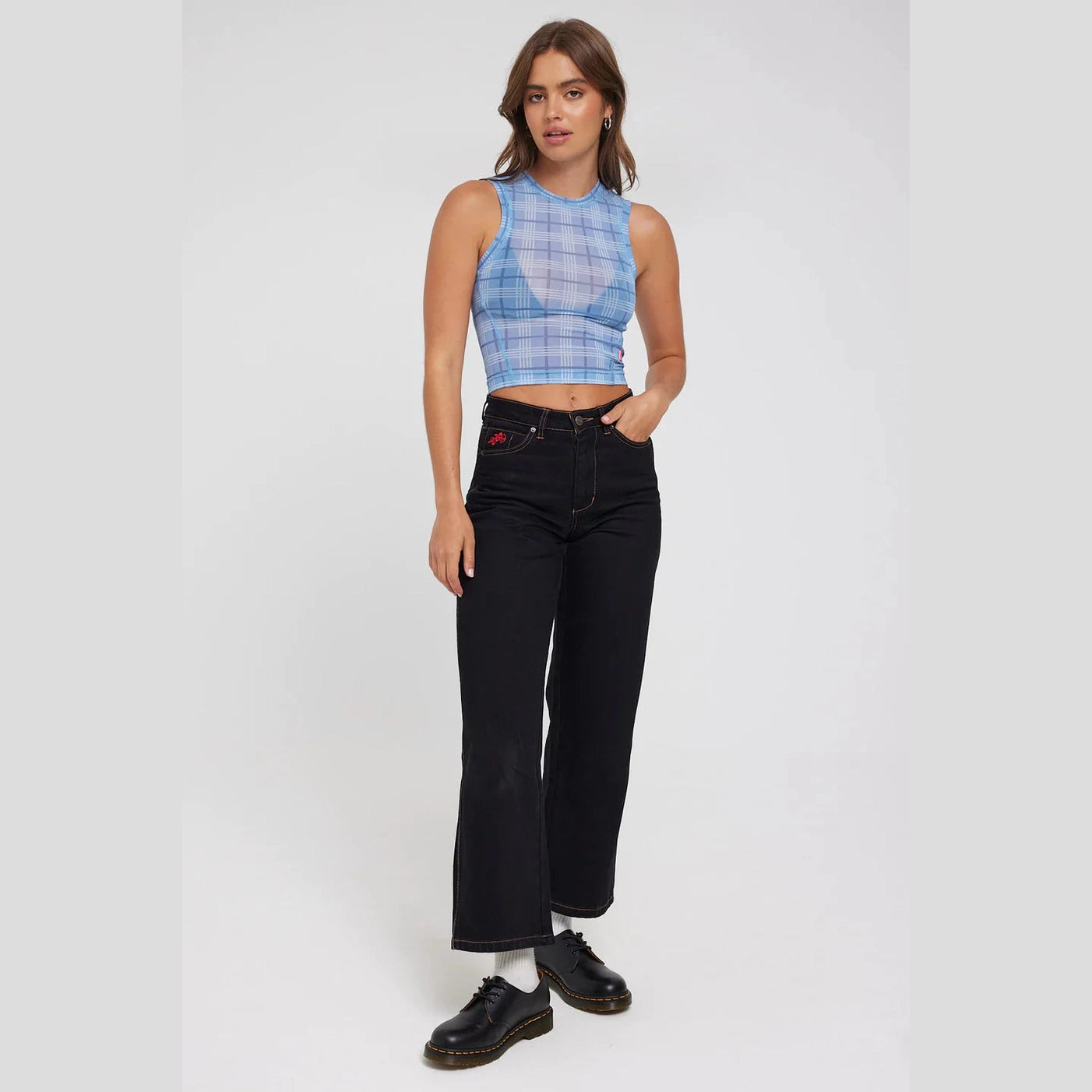 Worship hangtime mesh tank top - blue fog