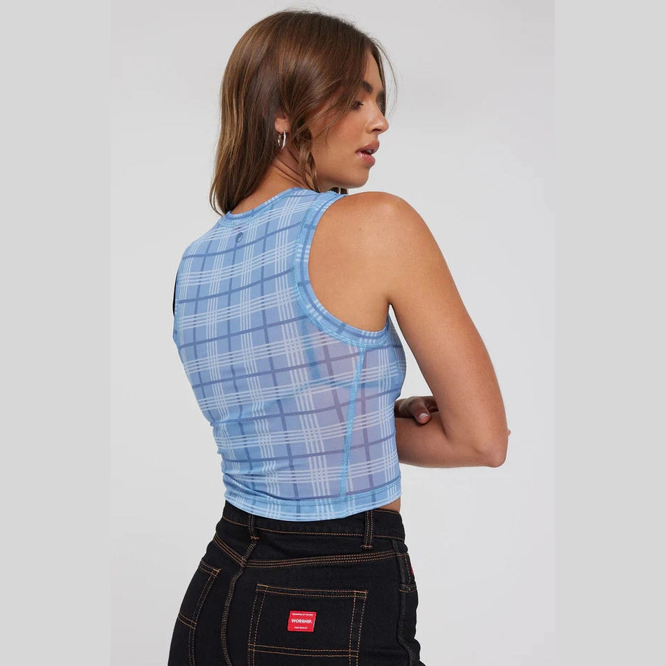 Worship hangtime mesh tank top - blue fog