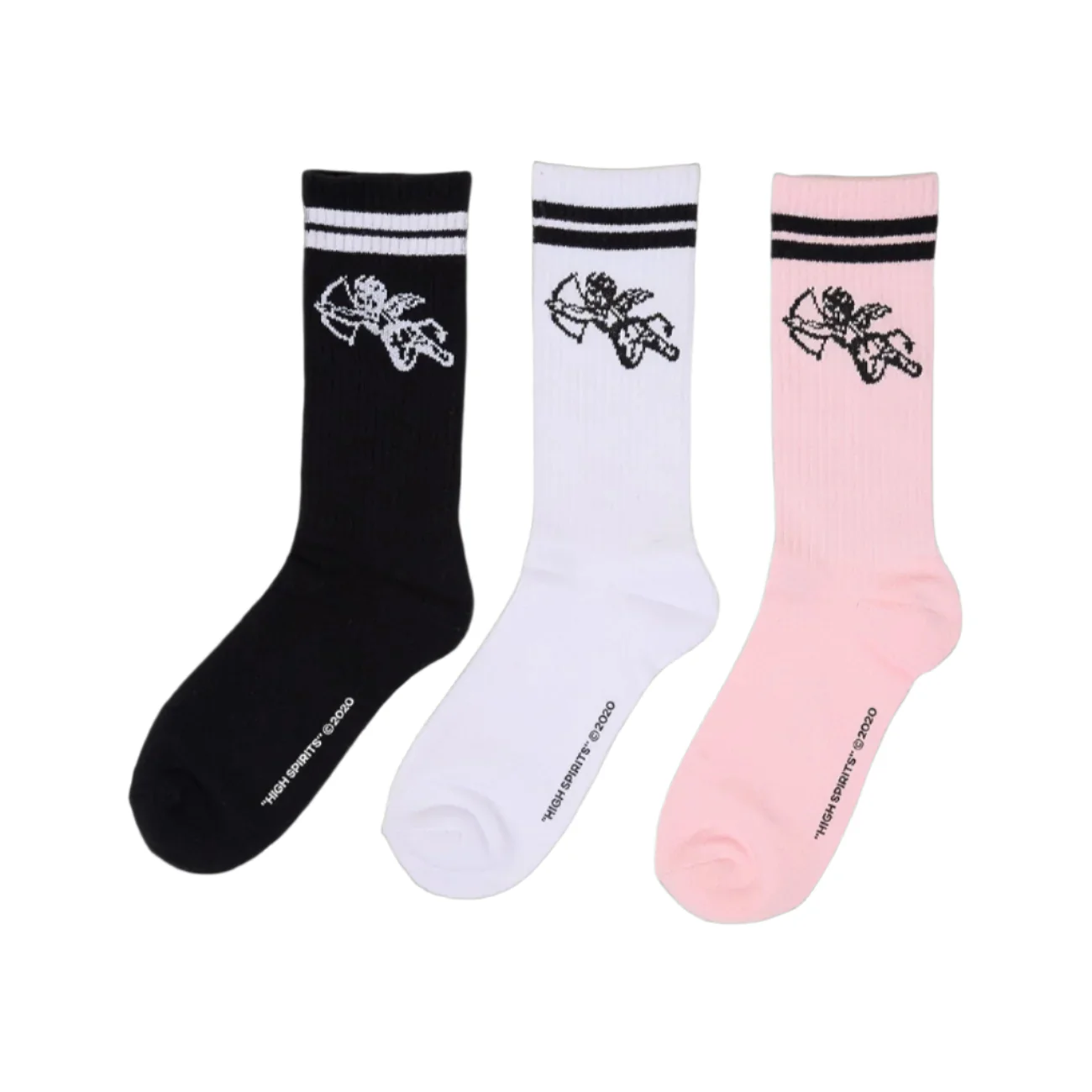 WORSHIP Cherub Crew Socks 3-Pack - Quartz / Black / White
