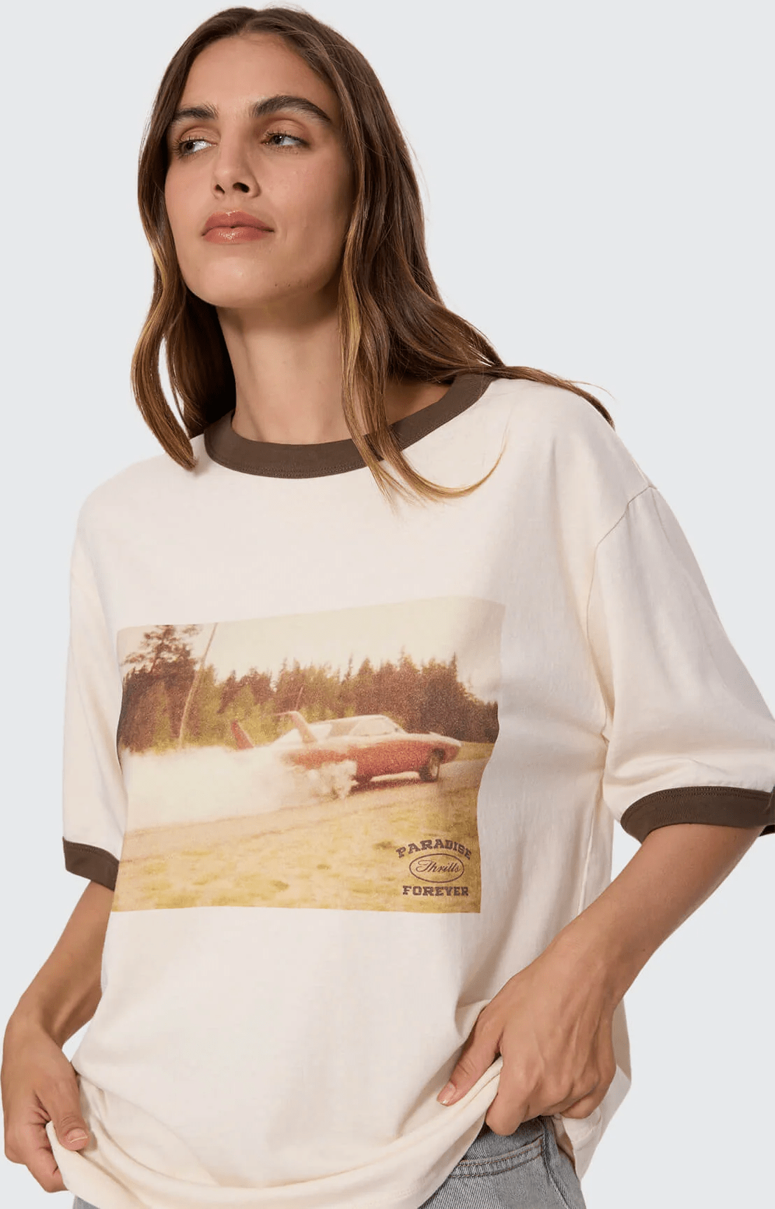 THRILLS Last Stop Box Fit Tee - Heritage white