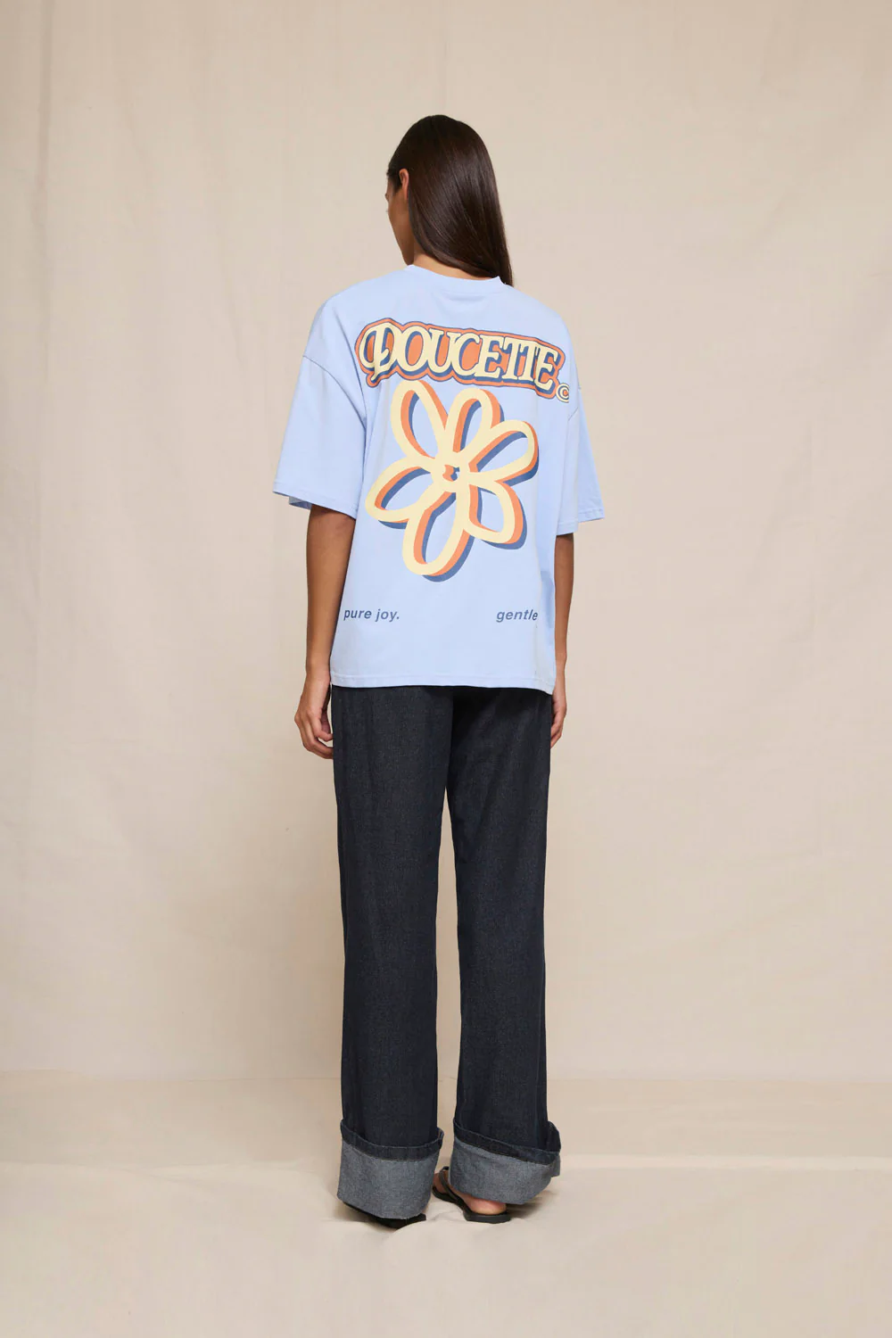 DOUCETTE In Bloom Compact Tee - Light blue
