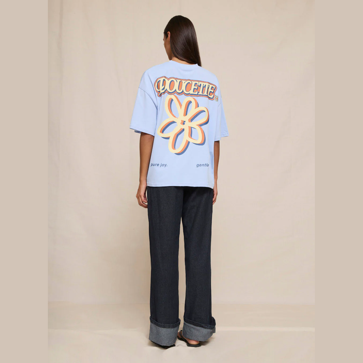 DOUCETTE In Bloom Compact Tee - Light blue