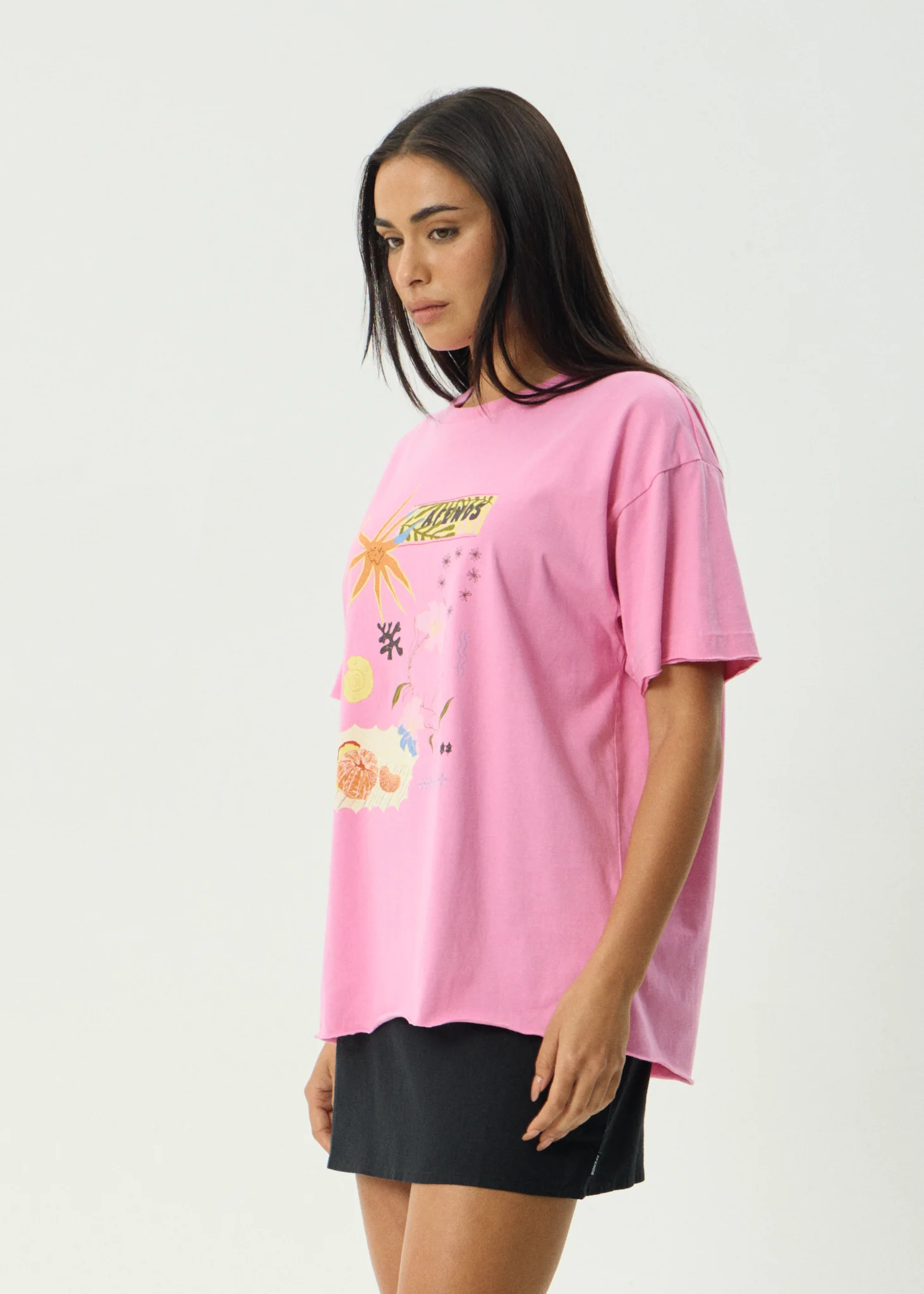 AFENDS Amalfi oversize tee - Pink