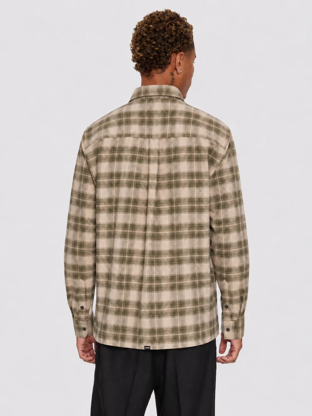 THRILLS Paradise Built Barrio Long Sleeve Flannel Shirt - Military green