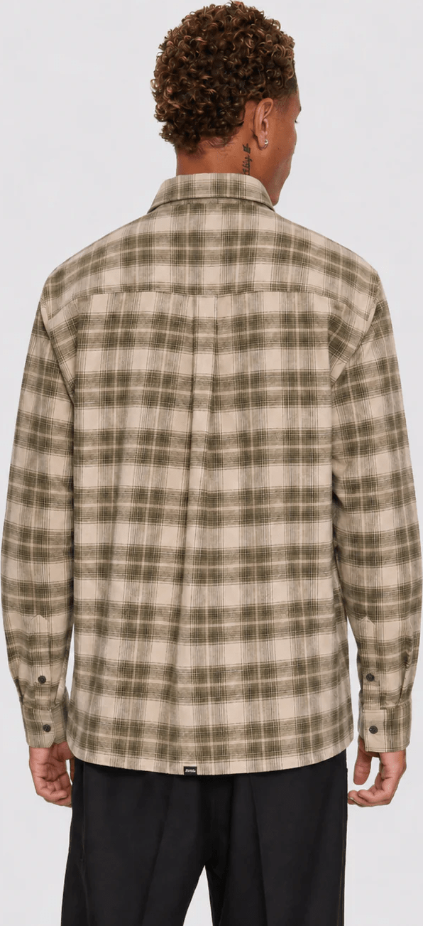 THRILLS Paradise Built Barrio Long Sleeve Flannel Shirt - Military green