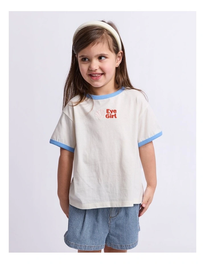 EVE GIRL Vacay ringer tee - Vintage white