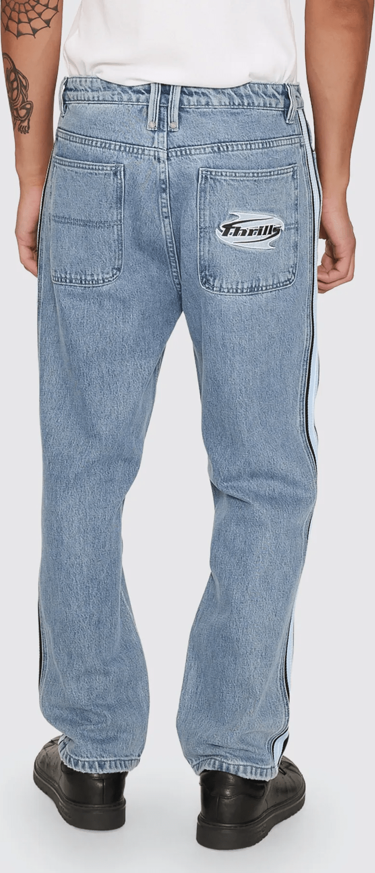 THRILLS Split decisions slacker relaxed denim jean - Vintage stone blue