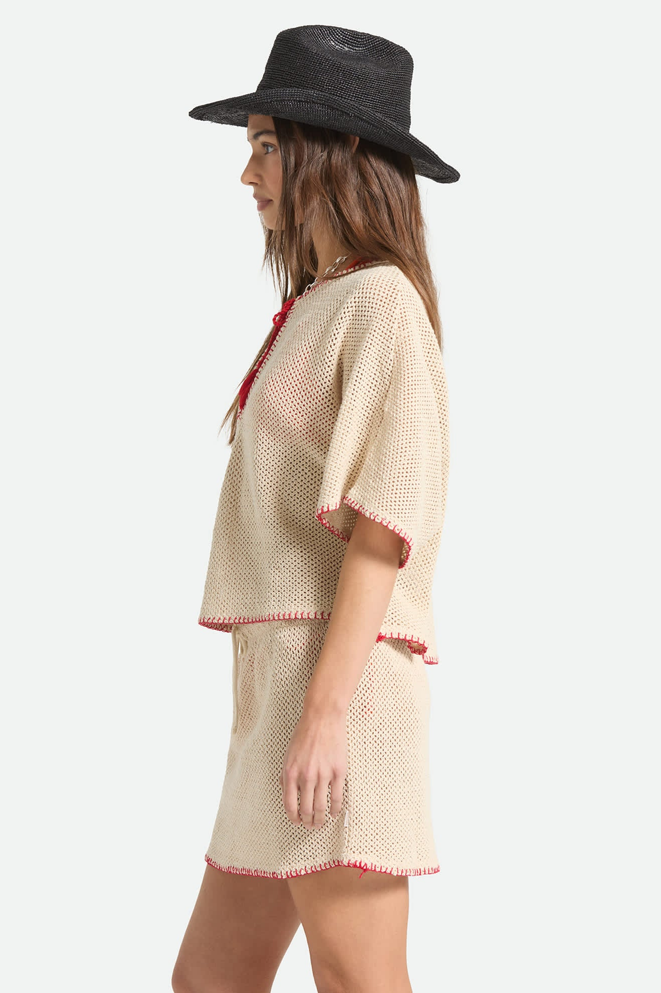 BRIXTON The crochet cover up - Timeless taupe