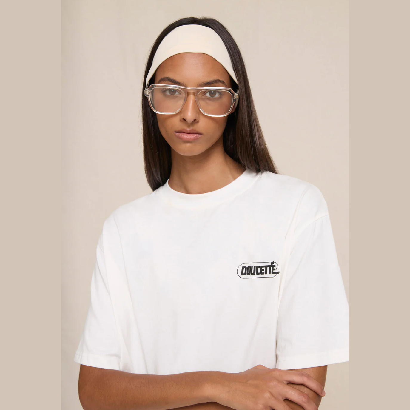 DOUCETTE My green heart regular tee - Ivory